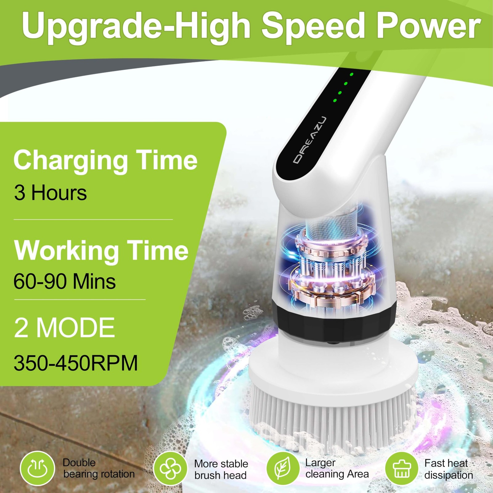 -Electric Spin Scrubber – Upgraded 10-in-1 IPX7 Waterproof Shower Scrubber, R…