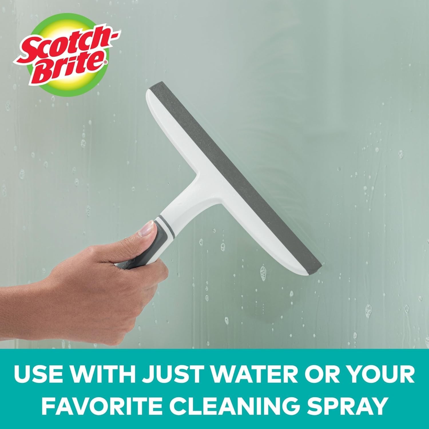 All-Purpose 10 Inch Dual Blade Streak-Free Squeegee Safe on Mirrors Glass Shower