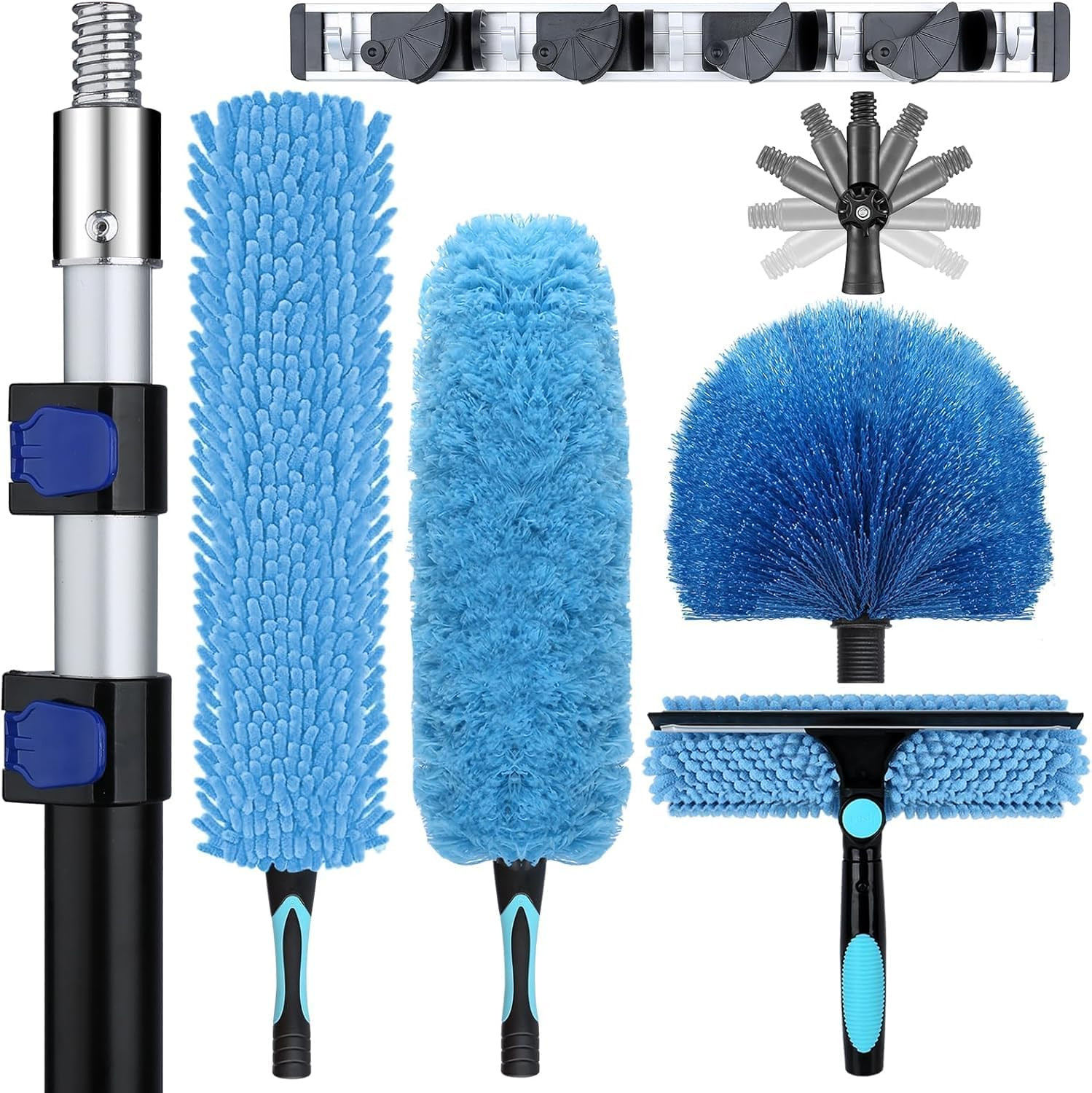 20Ft High Ceiling Duster Kits with 5-12Ft Heavy Duty Extension Pole – Fan Blade