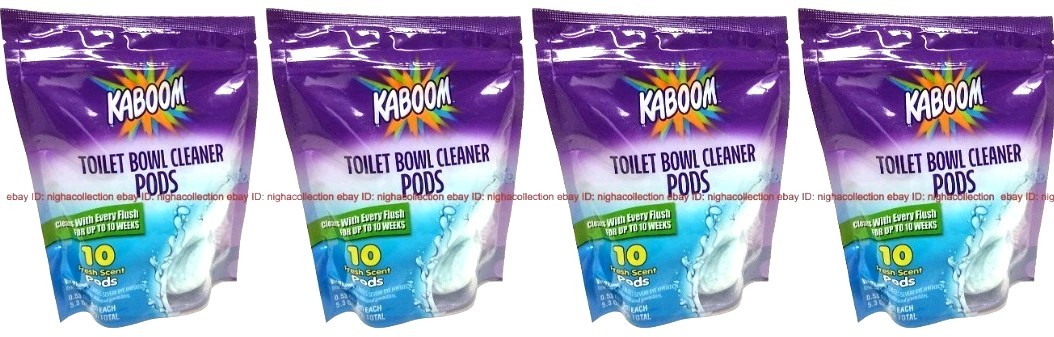 ( Lot 4 Bags ) KABOOM Fresh Scent Toilet Bowl Pods 10-Count/Bag – Total 40 Pods