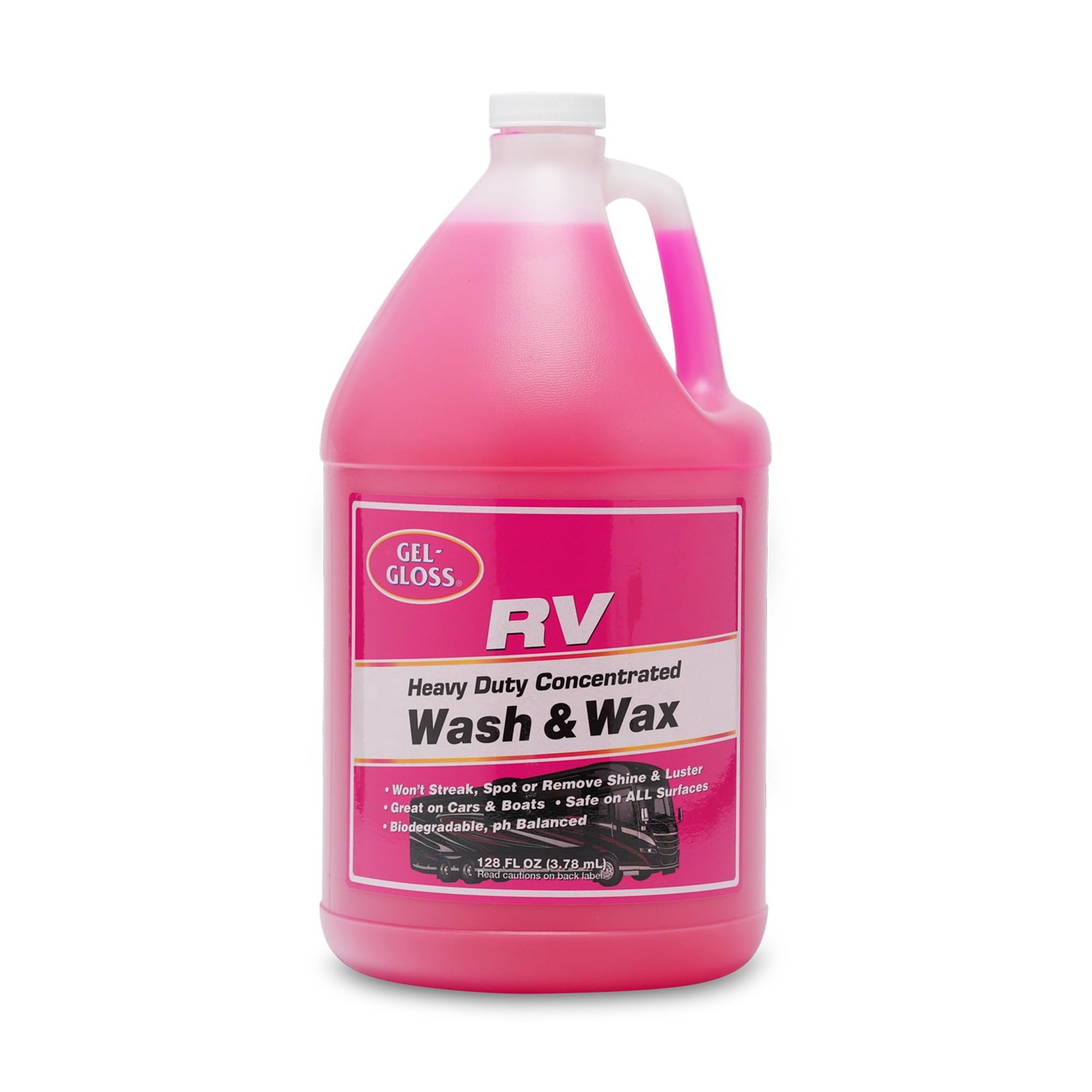 Gel GLOSS RV Wash Wax – Clean, Streak-Free Finish, reduced water spotting, pH