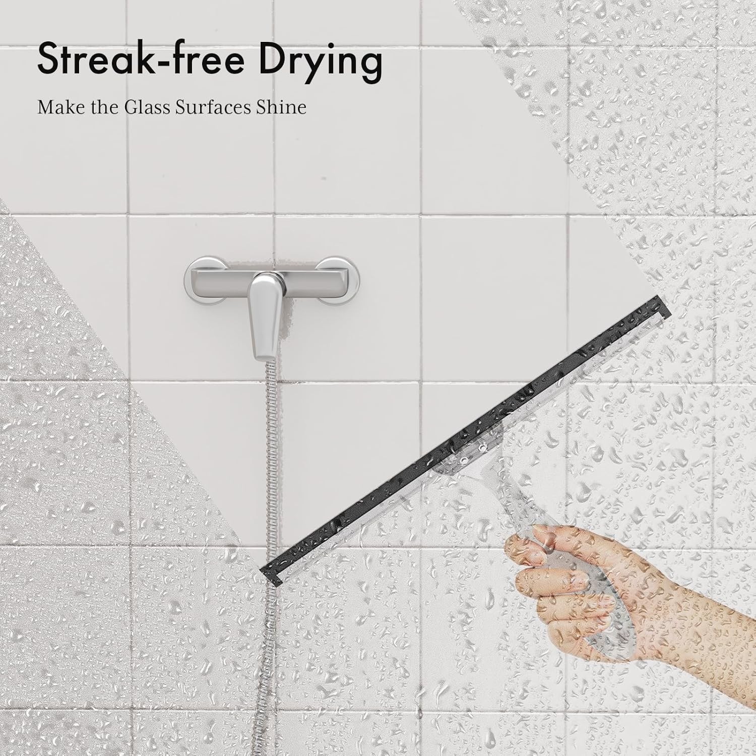 Shower Squeegee for Glass Doors,Clear Squeegee – 10 Inches, Clear