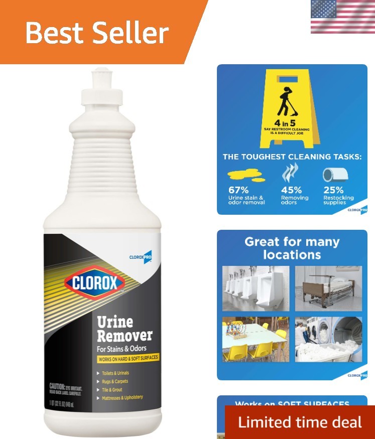 Clorox Urine Remover 32 Fl Oz – Bleach-Free Stain and Odor Eliminator Spray