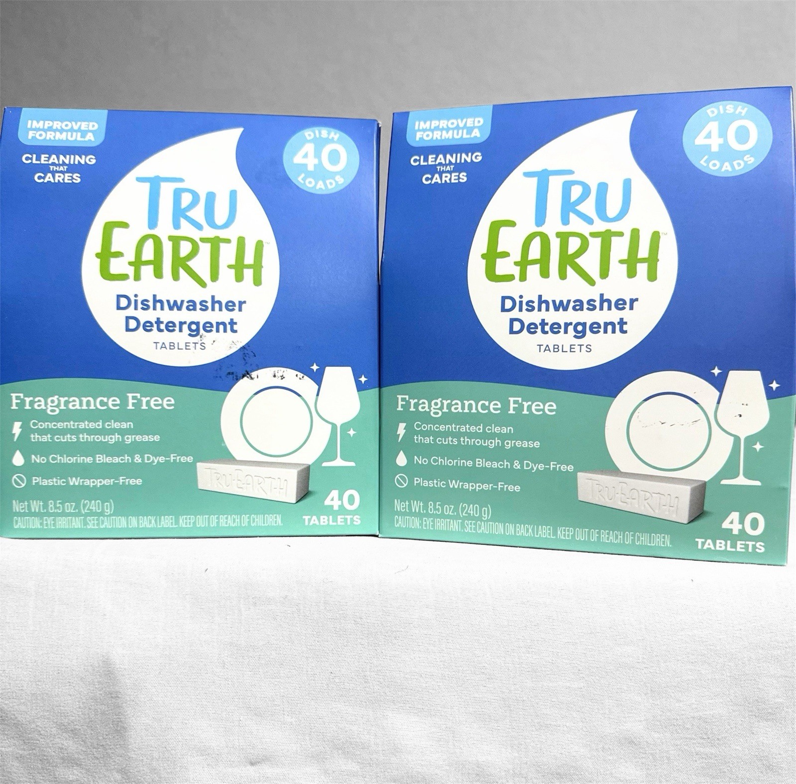 Tru Earth Dishwasher Detergent Tablets 40ct Dye, Fragrance, Paraben Free Lot X2
