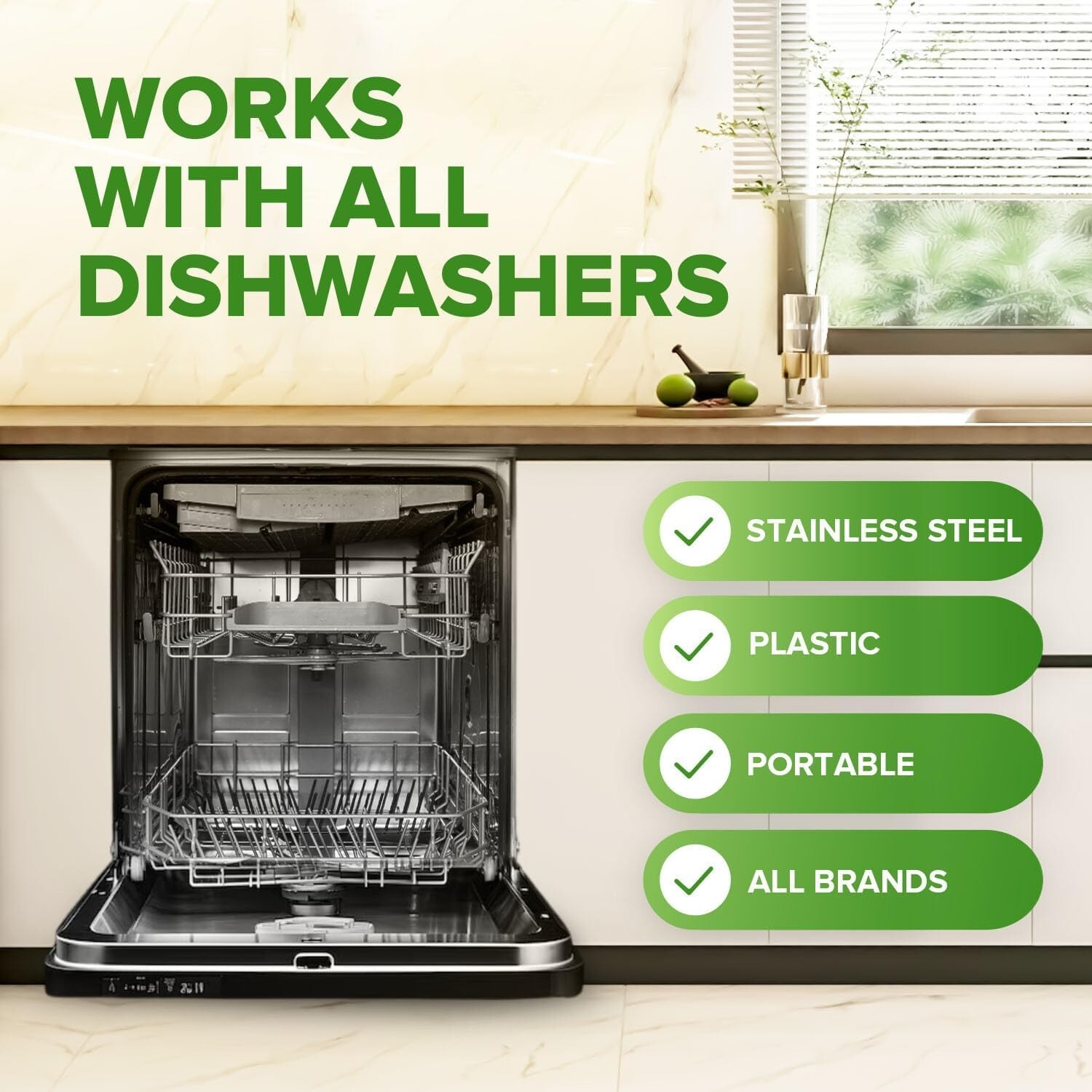 Heavy Duty Dishwasher Cleaner and Deodorizer Tablets, Descaler, Deep Cleaning