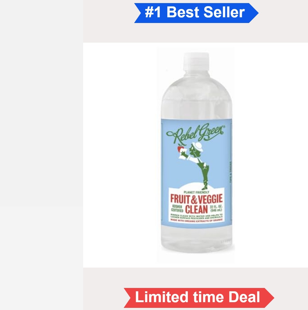 Fruit Veggie Wash 32 Oz Plant Derived Effective Cleaner Produce Dirt Remover