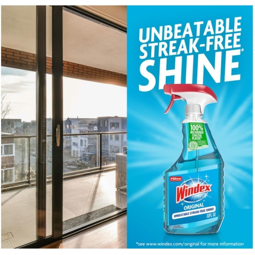 Windex Glass and Window Cleaner Spray Bottle, Original Blue, 23 fl oz