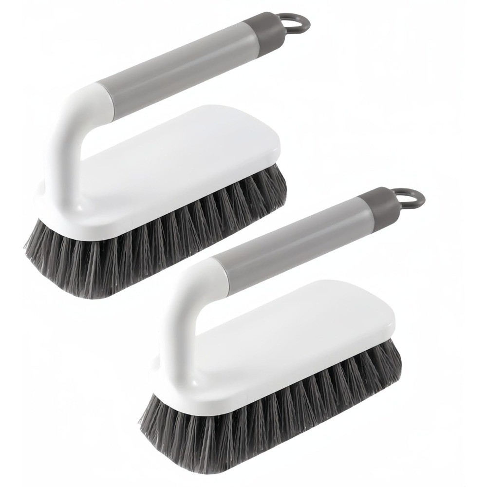 Heavy Duty Scrub Brush with Long Handle for Bathroom Shower Tile Kitchen Sink