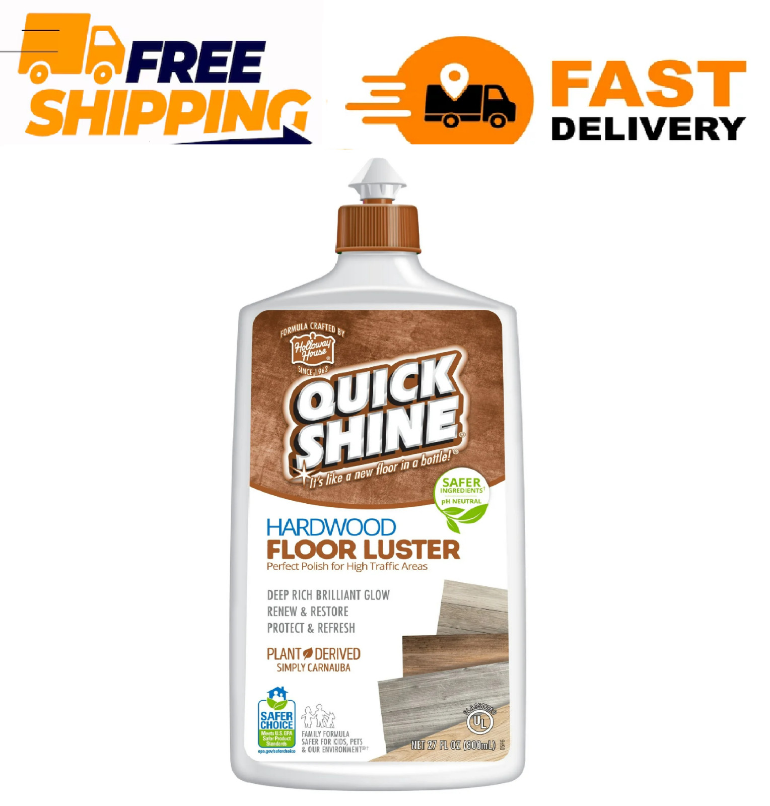 Quick Shine High Traffic Hardwood Floor Luster and Polish, 27 Fl. Oz.