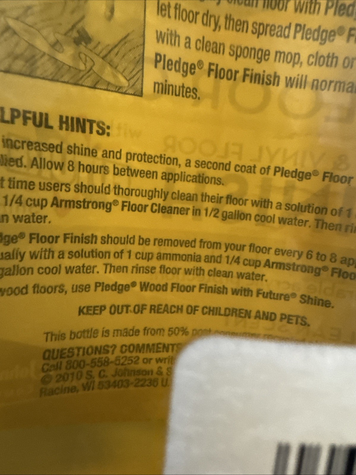 Pledge Floor Care Future Shine Tile Vinyl Floor Finish 27 fl oz discontinued