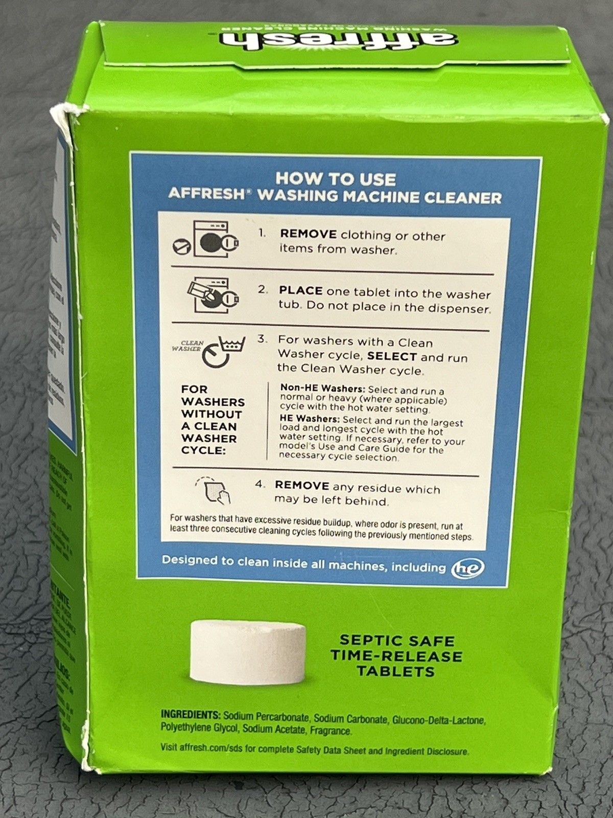 Affresh Washing Machine Cleaner Cleans Front Load and Top Load Washers Includ…