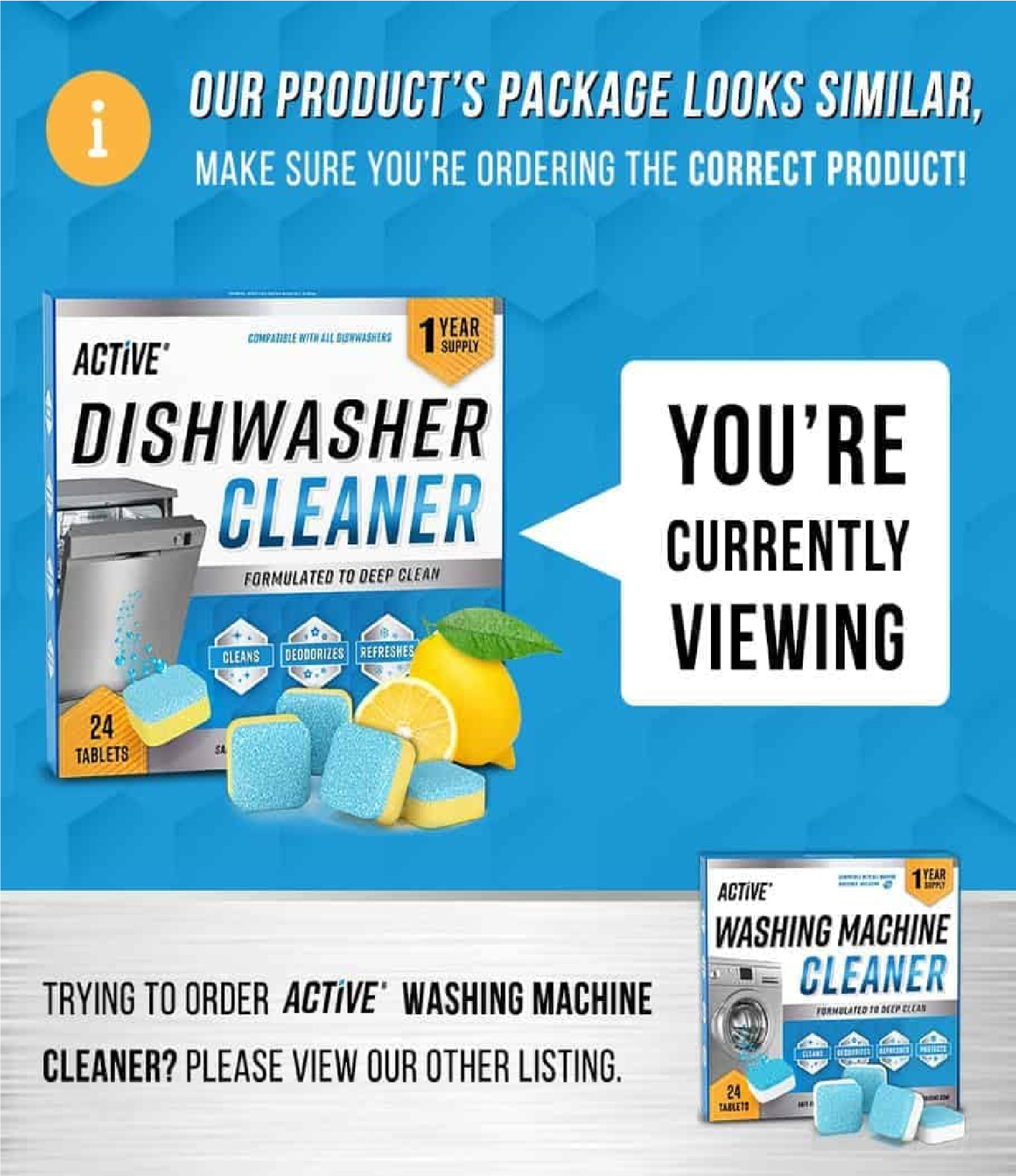 Dishwasher Cleaner And Deodorizer Tablets – 24 Pack Deep Cleaning Descaler Pods