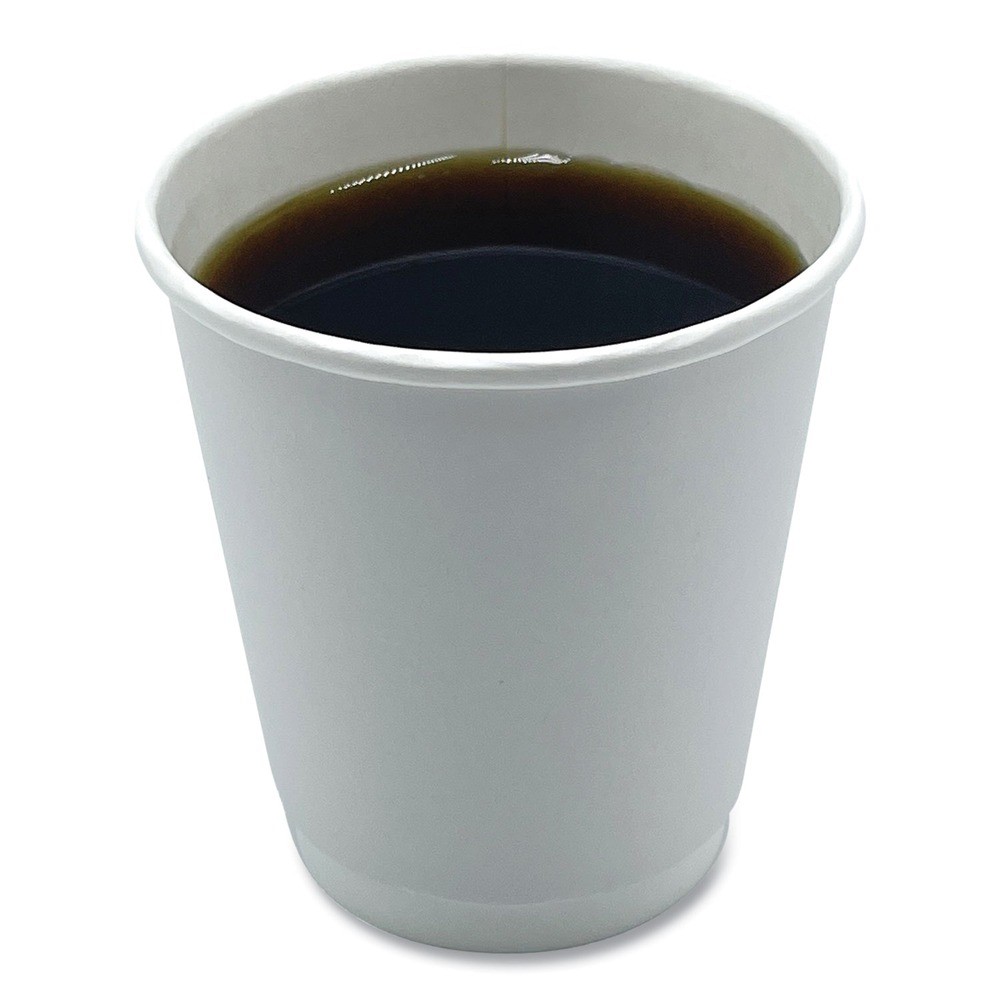 Boardwalk DW10HCUP 10 oz. Double-Walled Paper Hot Cups – White (500/CT) New