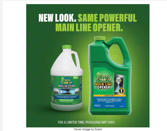 1 Gal. Main Line Opener and Drain Cleaner for Toilet, Tub, Shower and Sink Drain