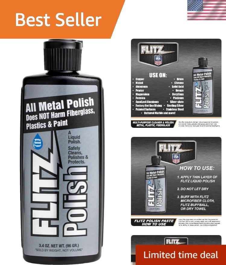 Made in the USA 3.4oz Multi-Surface Metal Polish – Safe & Effective Cleaning