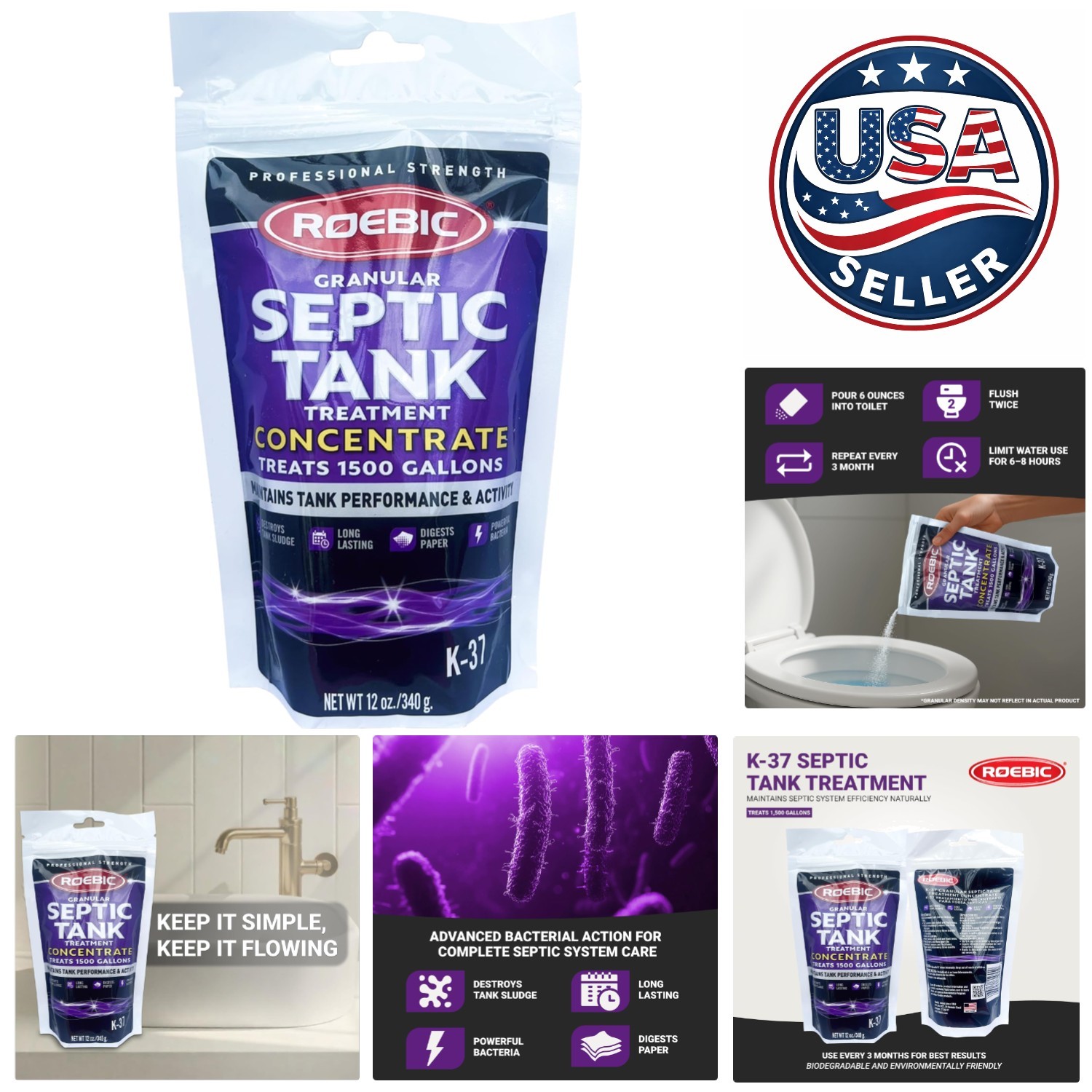 Biodegradable Granular Septic Tank Solution – 12 oz for Effective Odor Control