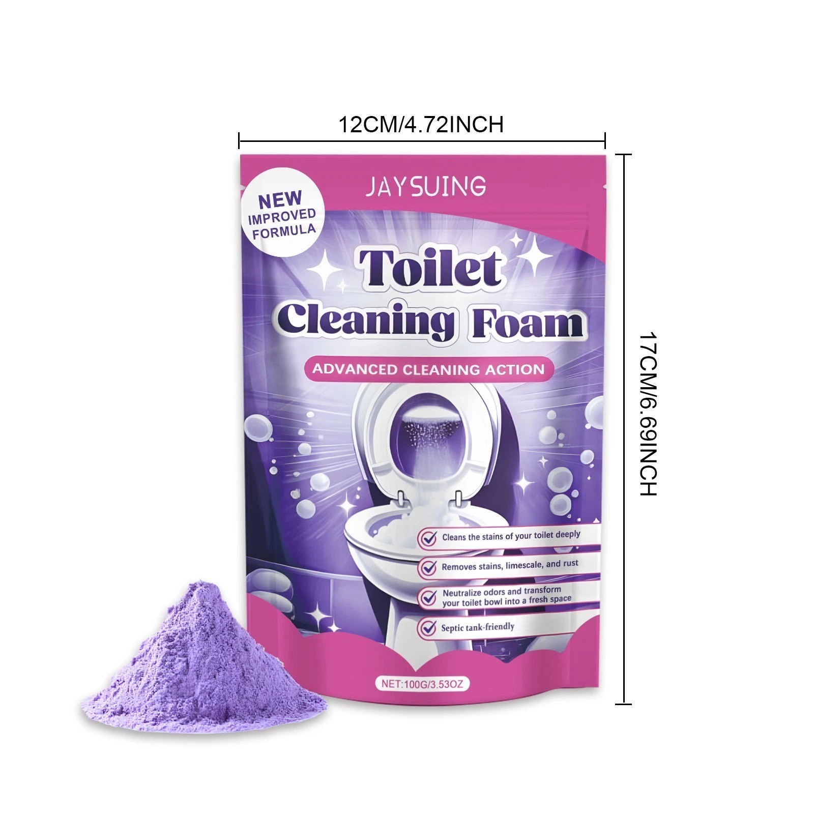 Fizzclean Toilet Foam Cleaner, Toilet Cleaning Foam Insta-Action 100g