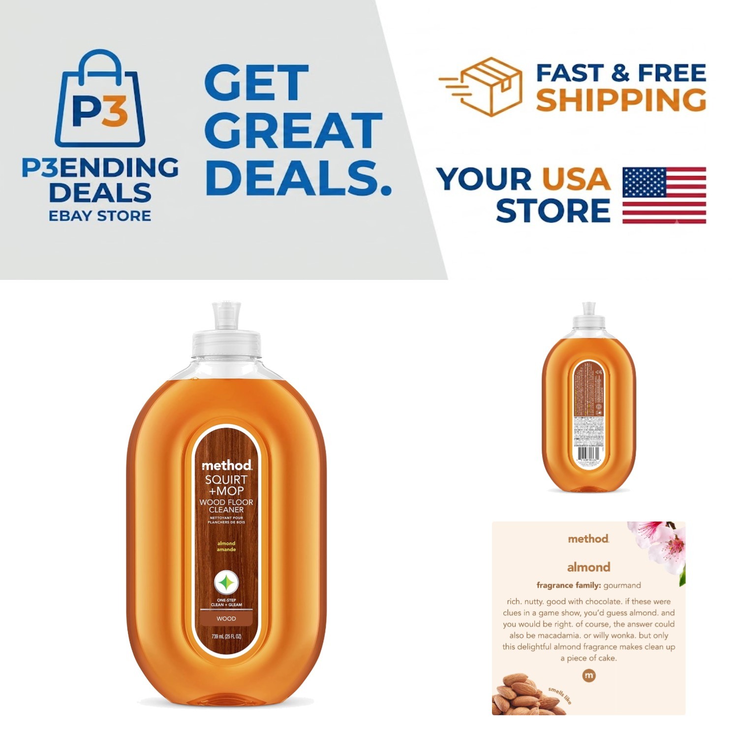 Method Squirt + Mop Almond Floor Cleaner – Biodegradable, 25 Oz, Eco-Friendly