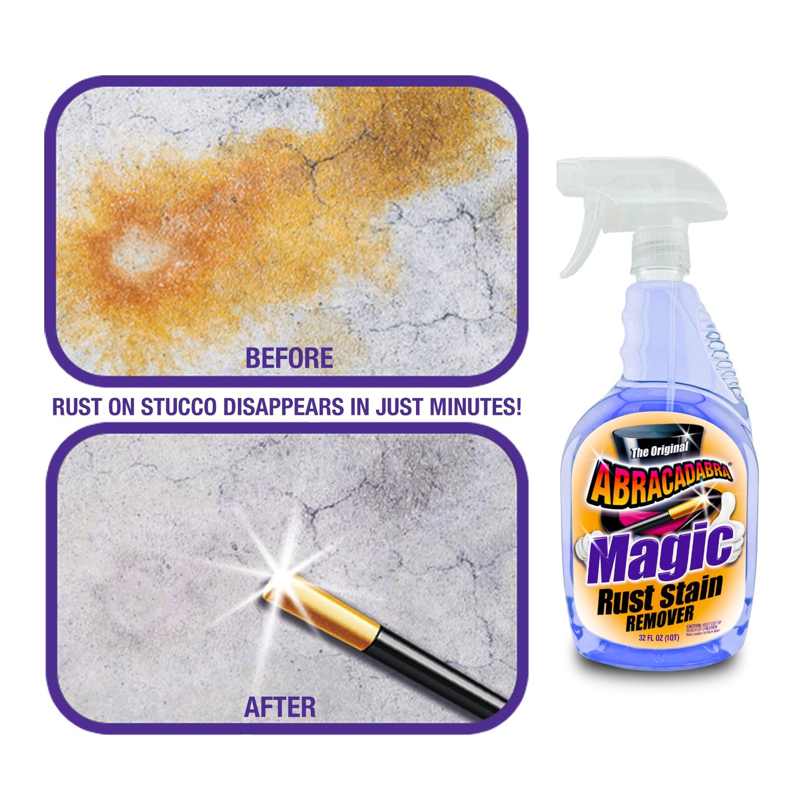 ® Magic Rust Remover 32oz – Premium Rust Stain Remover for Concrete, Fibergla…