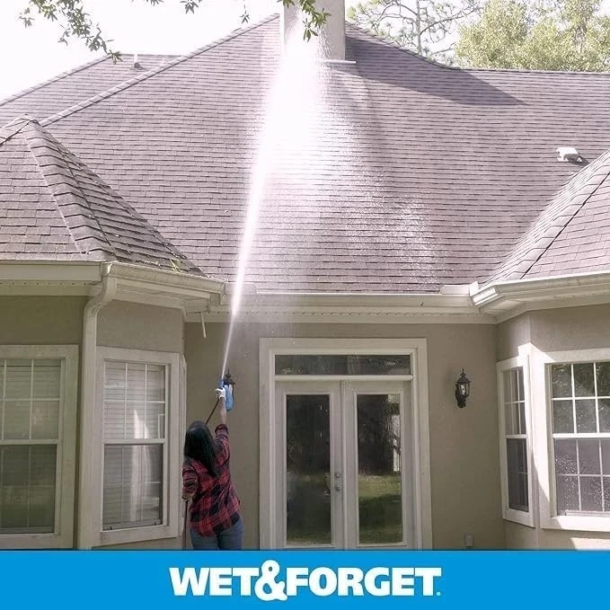 Wet & Forget Outdoor 48 Fl Oz (Pack of 4), Xtreme Reach Hose End & Refill 192 OZ
