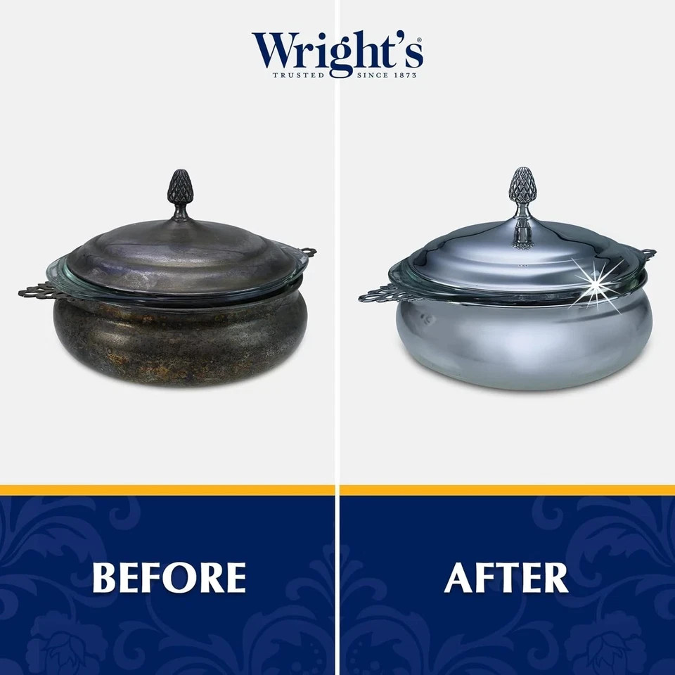 2x Wright’s Silver Cleaner and Polish Cream – 8 oz – Ammonia Free – Gently clean