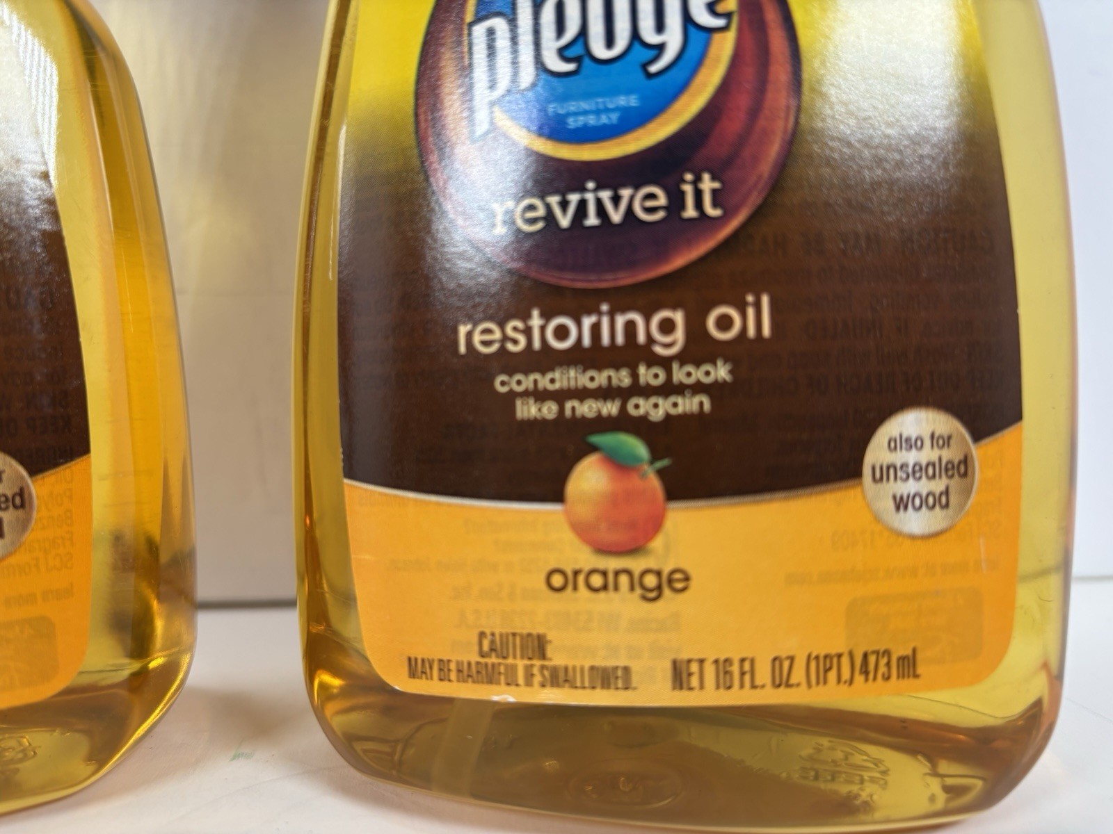 2 Pledge REVIVE IT Restoring Orange Oil Wood Cleaner – 16oz NEW