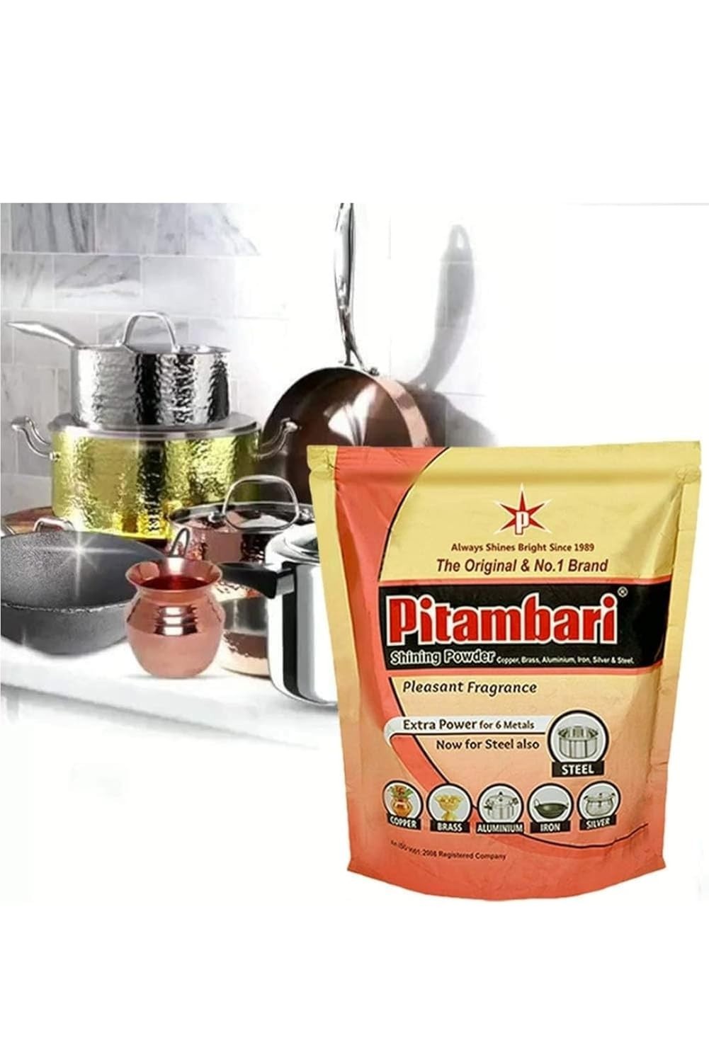 Pitambari Shining Powder 150g (Pack of 4) Pleasant Fragrance, For Copper, Brass,