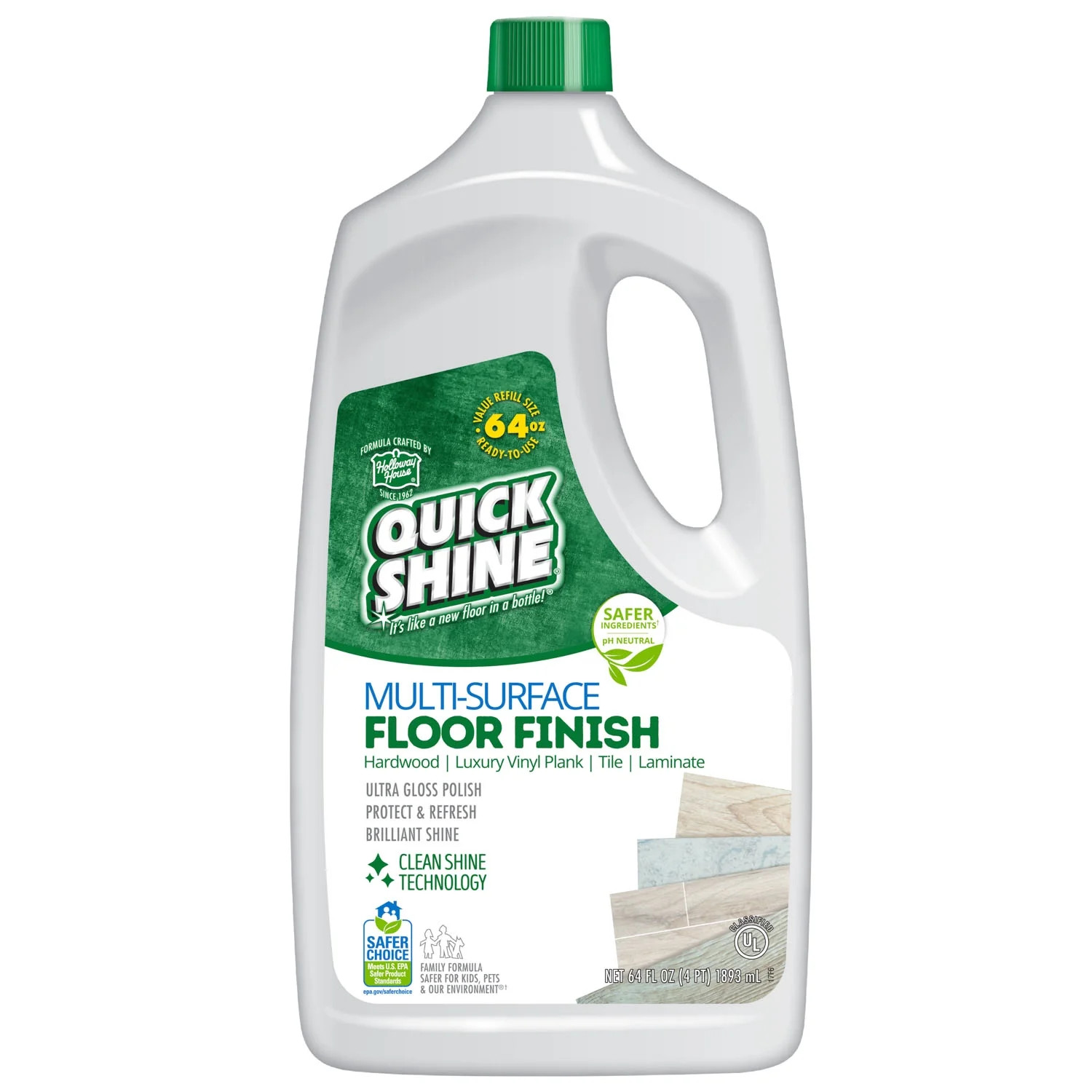 Multi-Surface Floor Finish & Polish, Pfas-Free Formula, 64 Fl Oz