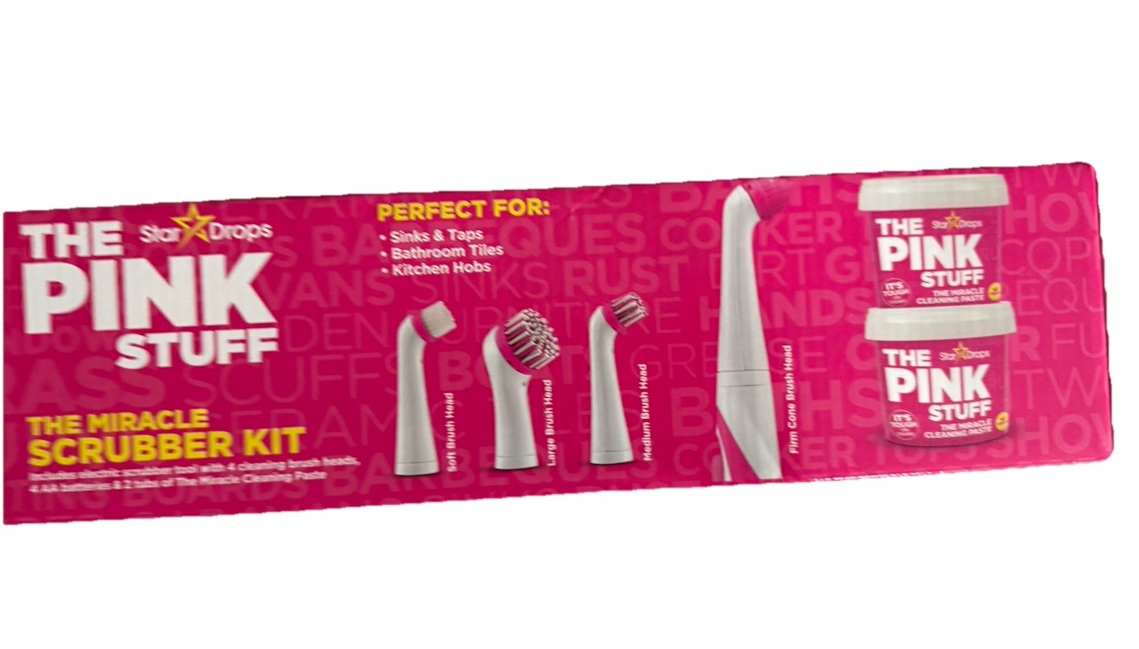 The Pink Stuff Miracle Scrubber Kit with Pink Stuff Paste New In Box