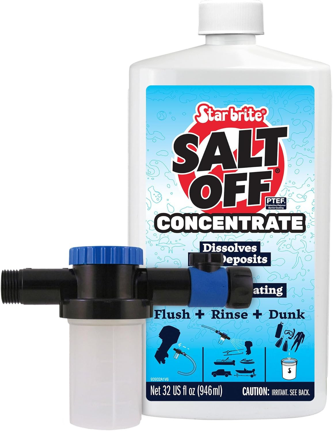 Salt off Kit – Applicator & 32 OZ Concentrate for Marine Engine Flush & Salt Rem