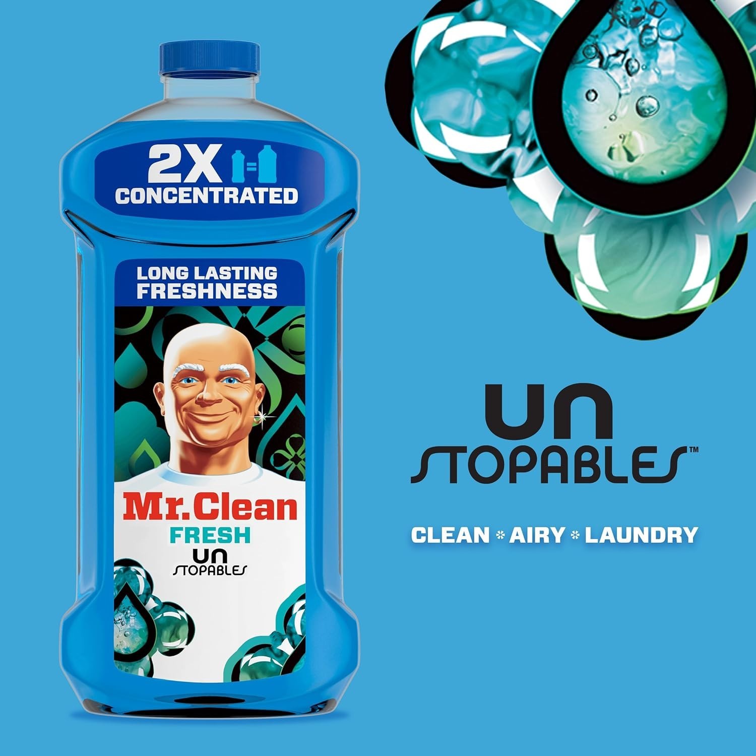 Mr. Clean 2X Concentrated Multi Surface Cleaner Unstopables Fresh Scent 41 oz