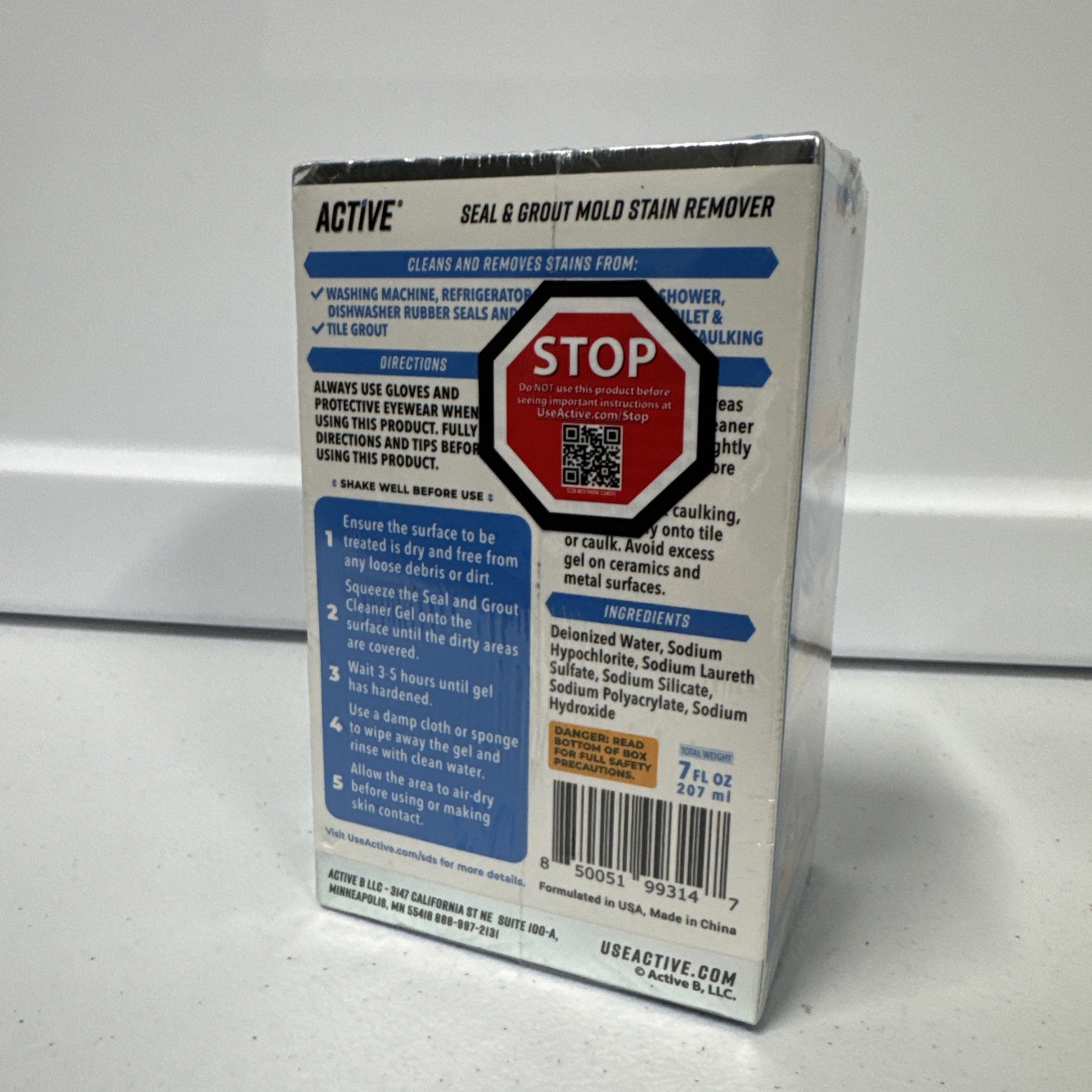 NEW & SEALED – Active Mold Stain Remover Seal Grout Deep Clean 7oz – Deodorizes