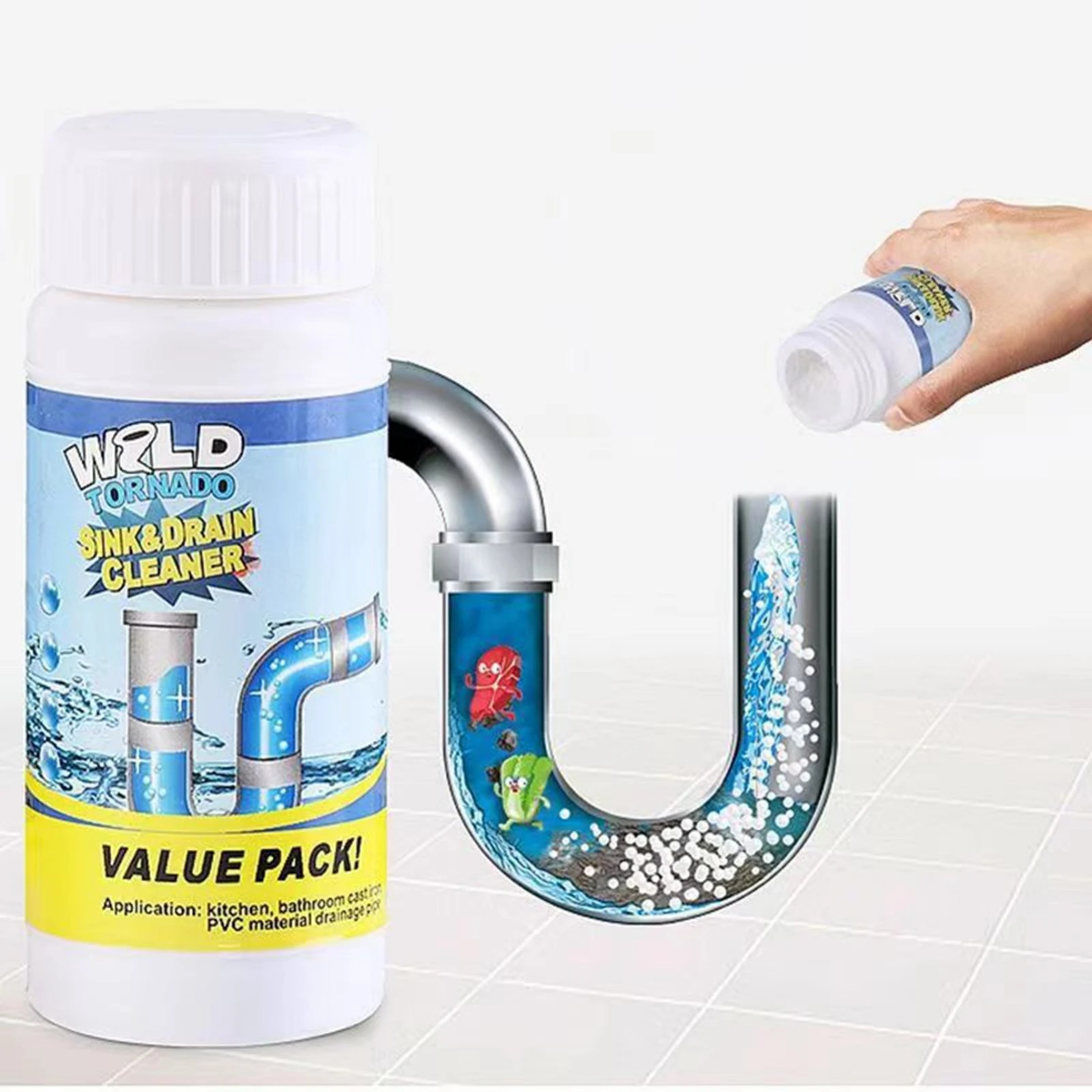 1-5x Wild Tornado Powerful Sink Drain Cleaner High Efficiency Clogging Remover