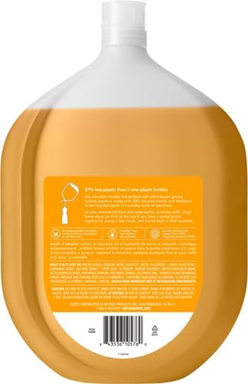 Gel Dish Soap, Refill, Clementine, Recylable Bottle, Biodegradable Formula, 54 F