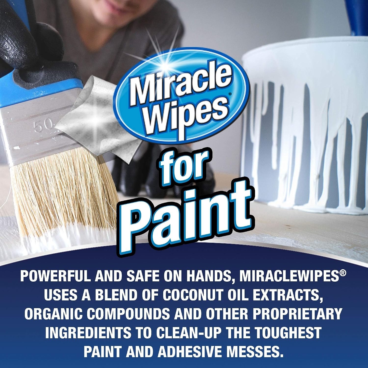 Miraclewipes: Heavy-Duty Paint & Surface Cleanup Wipes (60 Count)