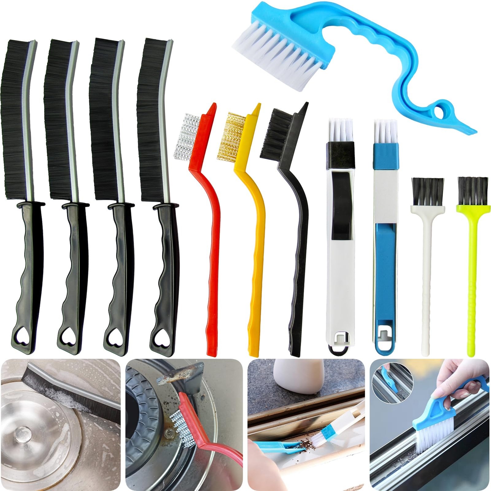 12Pcs Crevice Cleaning Brush,Small Gap Cleaning Brushes for Cleaning Bathroom…