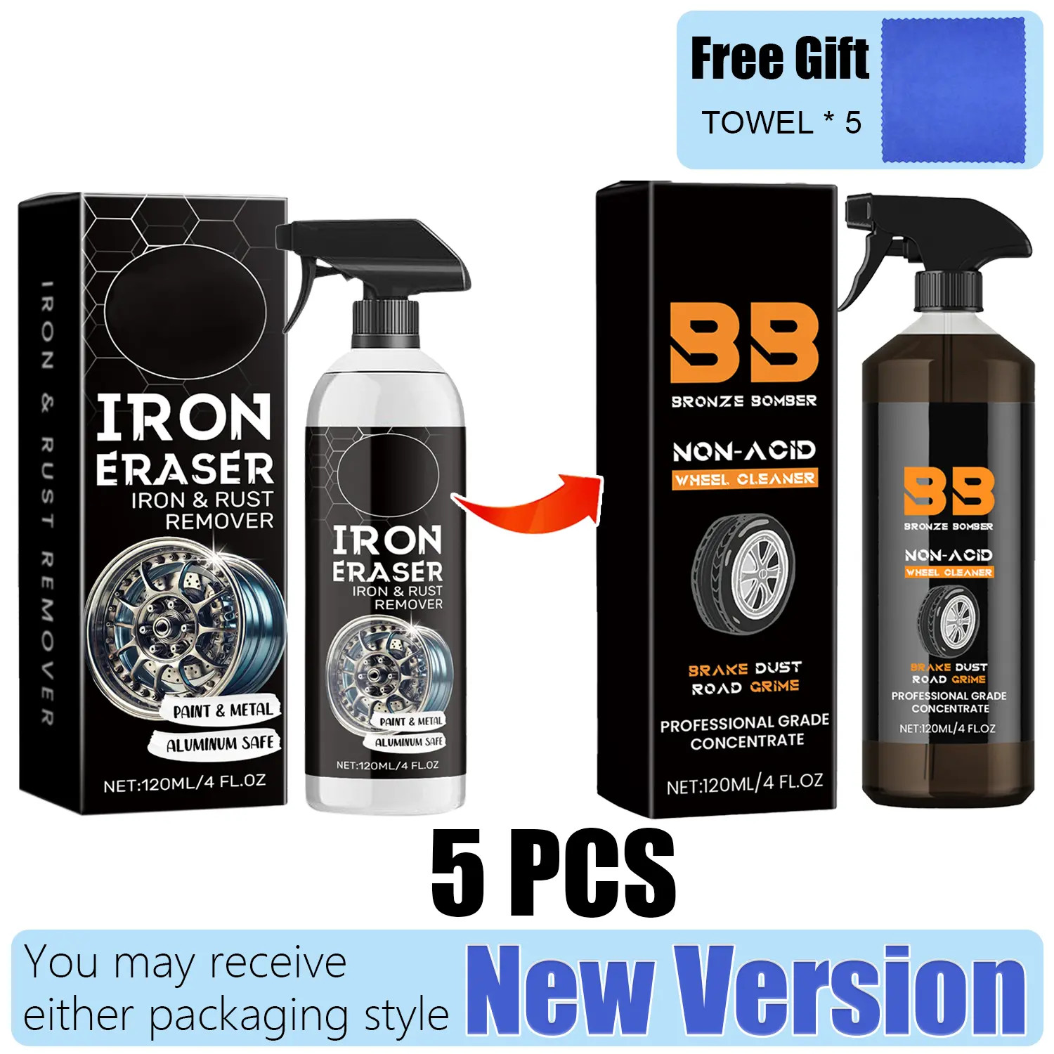 Automotive Rust Remover Spray 120ML – Fast-Acting Iron & Rust Cleaner for Wheels
