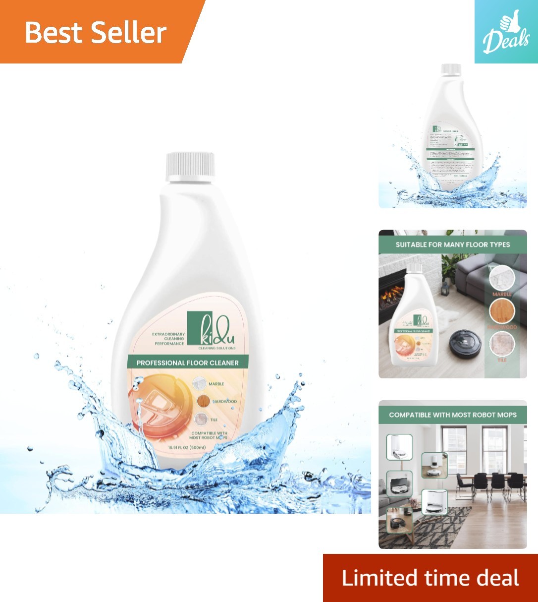 Streak-Free 500ml Floor Cleaning Solution with Pleasant Scent for Home Use