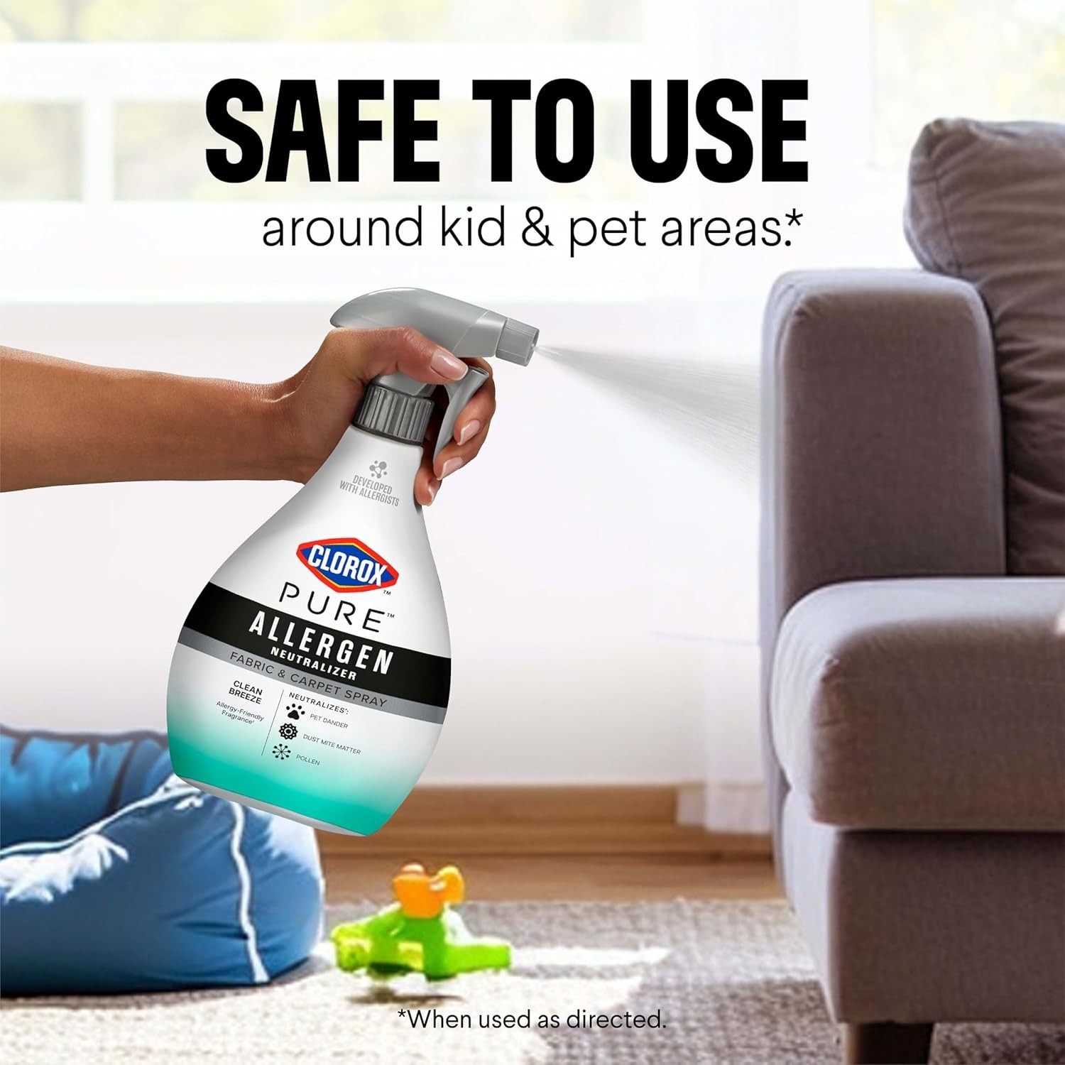PURE Allergen Neutralizer Fabric and Carpet Spray, Clean Breeze, 26 Fluid Ounces