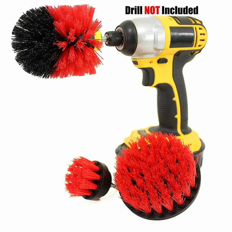 3pc Set Cleaning Drill Brush Kit Carpet Tile Power Scrubber Cleaner Attachment