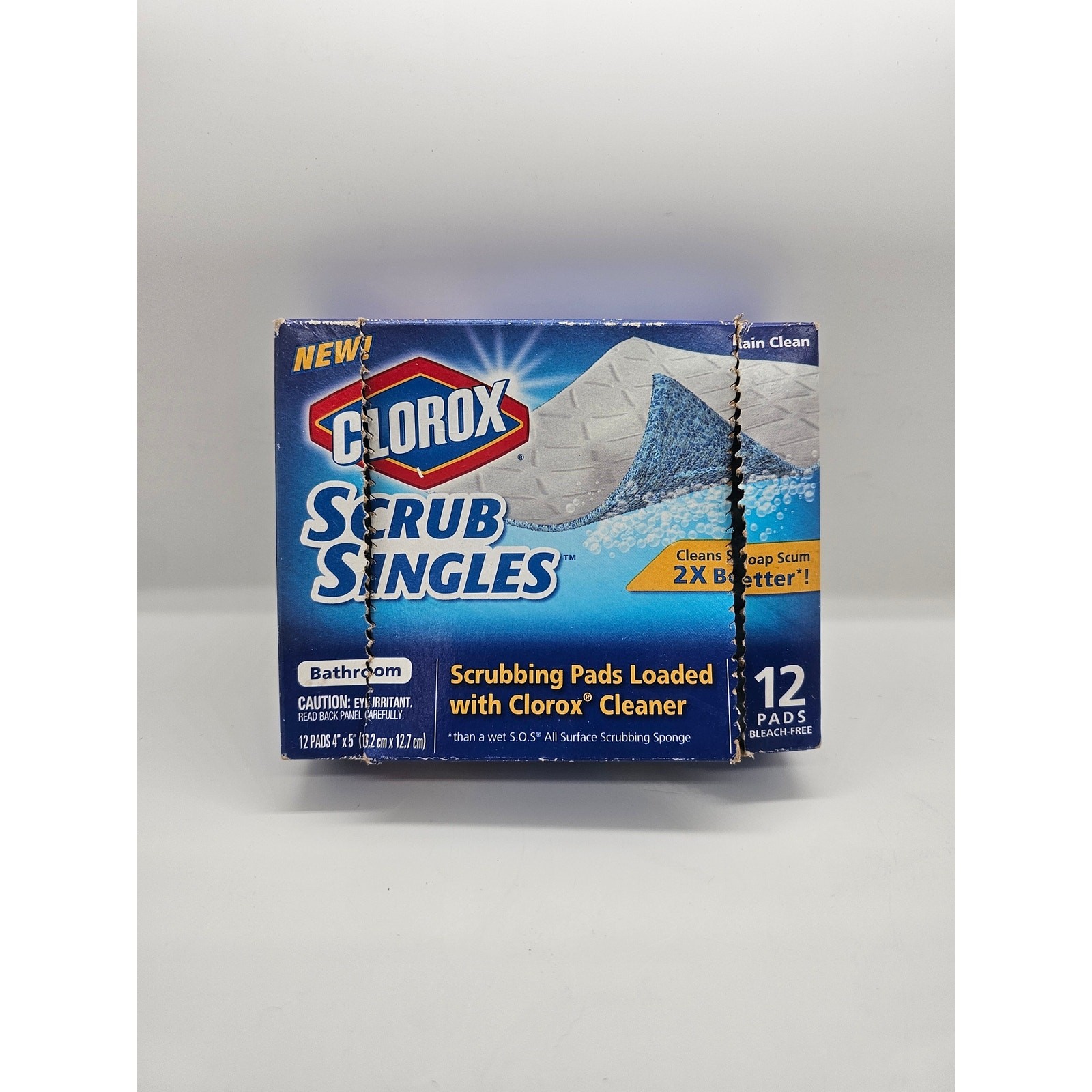 Clorox Scrub Singles Cleans Soap Scum for Bathroom (10 Pads) OPEN BOX