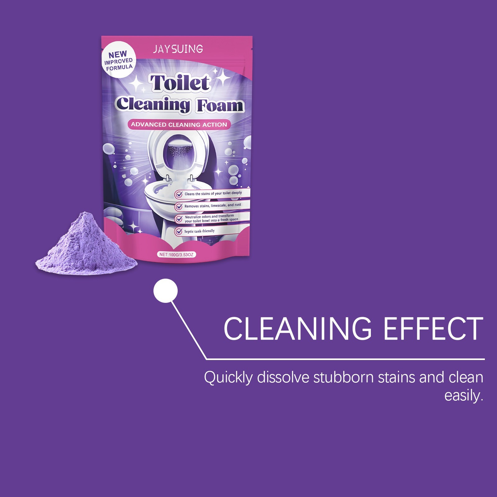 1/2/3 Bags 100g Fizzclean Toilet Foam Cleaner, Insta-Action Fizzclean Foam Clean