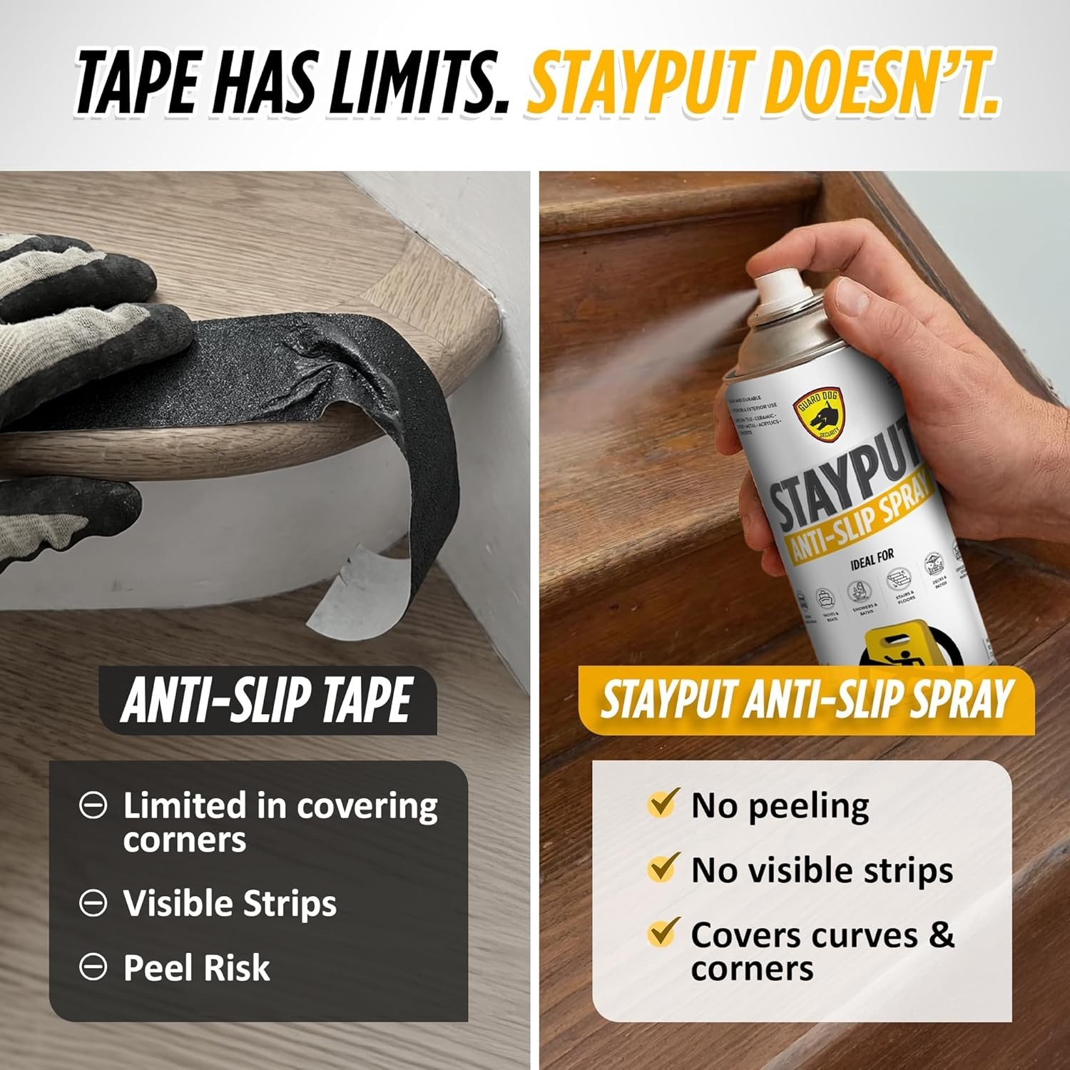 StayPut Anti-Slip Spray Clear Invisible Traction Tile Shower Pool 80-120sqft