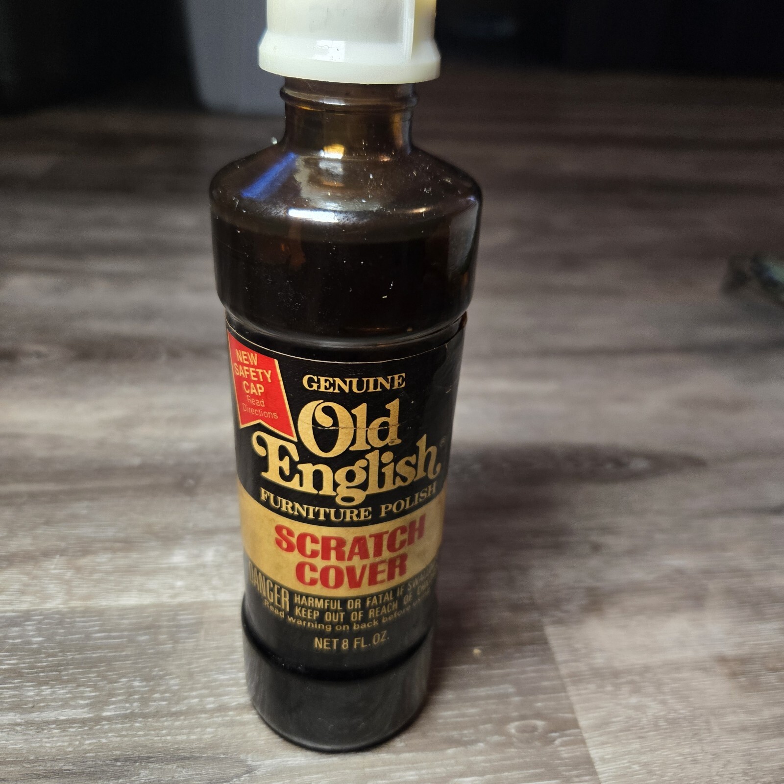 Rare VTG Old English Furniture Scratch Cover Polish Glass Bottle 8 FL OZ