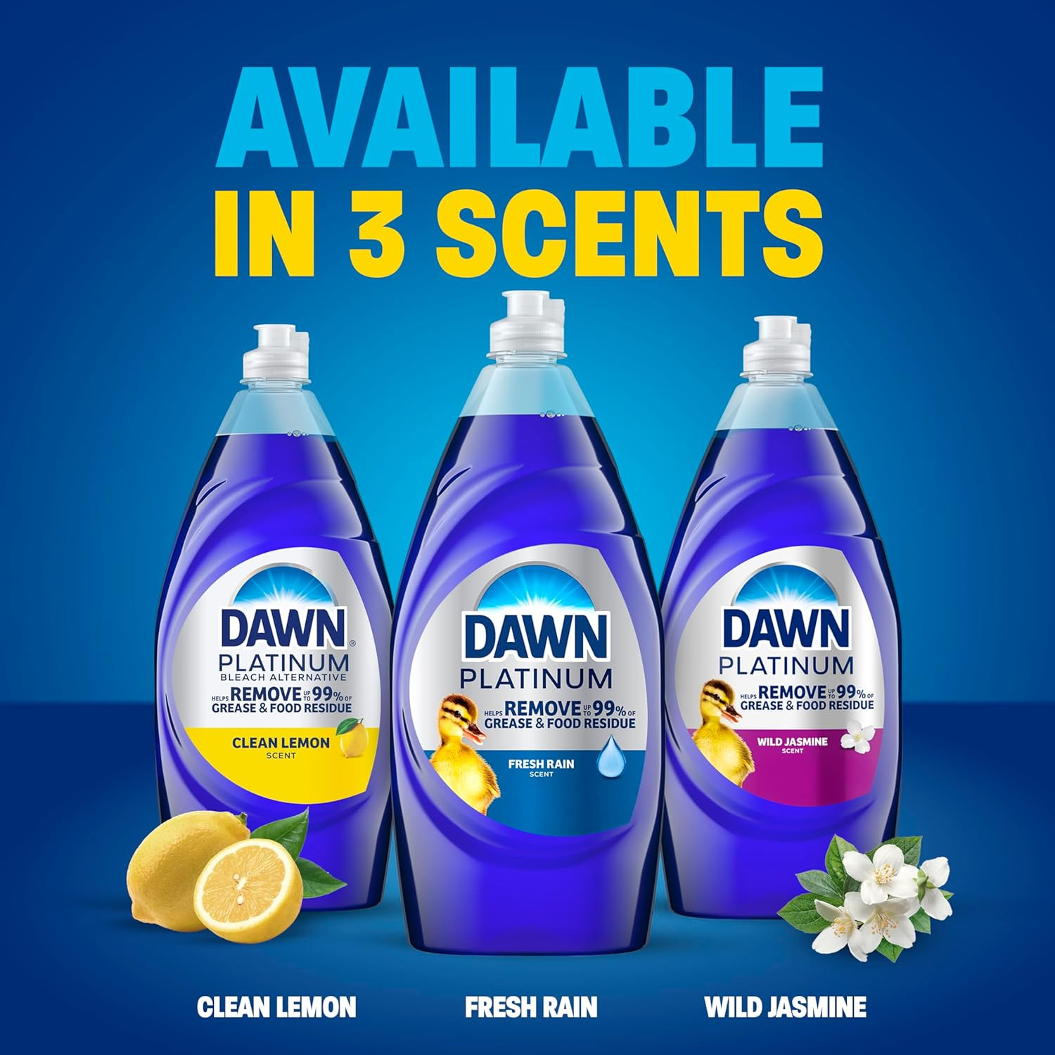 Dawn Platinum Dish Soap, Fresh Rain Scent Liquid Dishwashing Detergent, Powerful