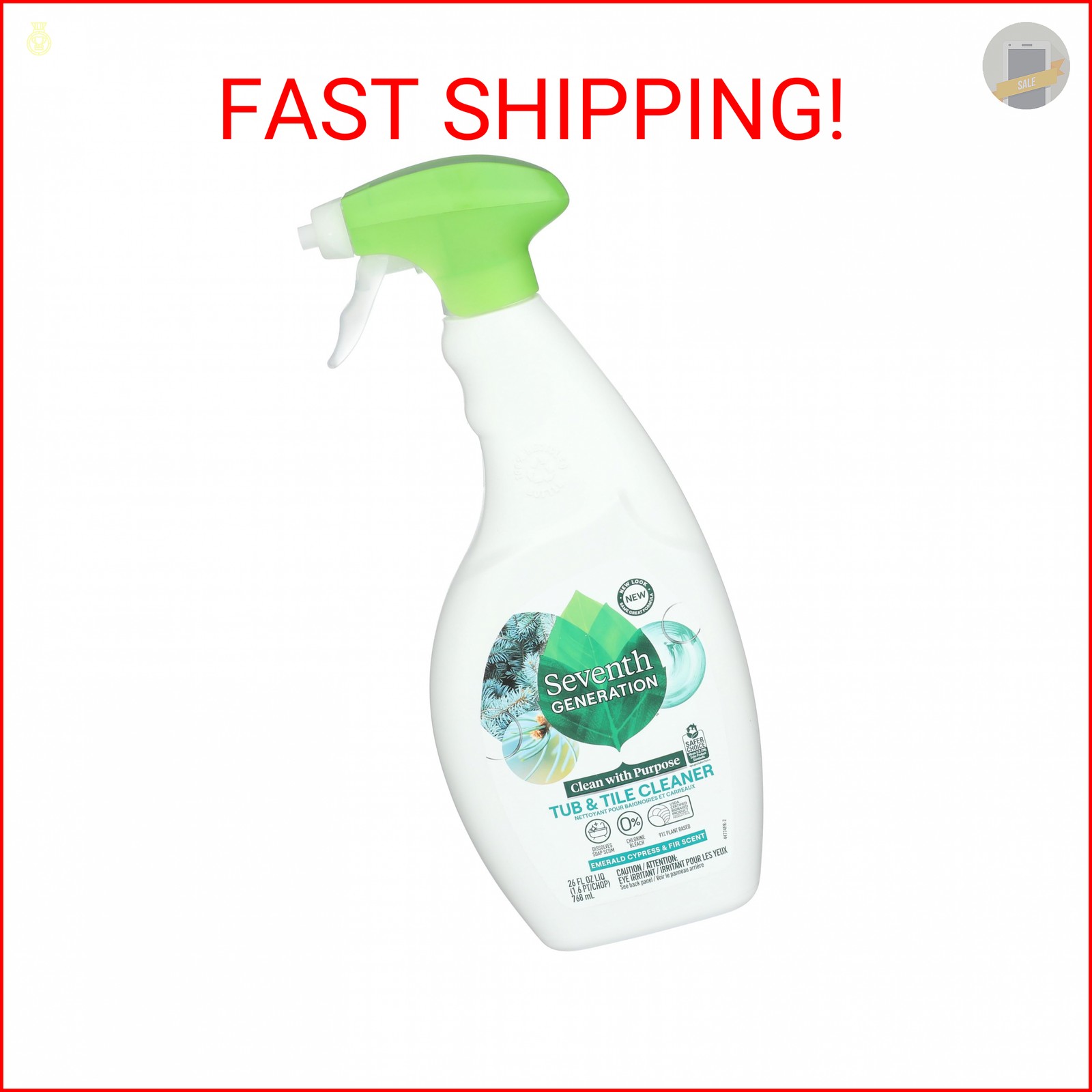 Seventh Generation Tub & Tile Cleaner, Emerald Cypress & Fir scent, 26 oz, 26 fl
