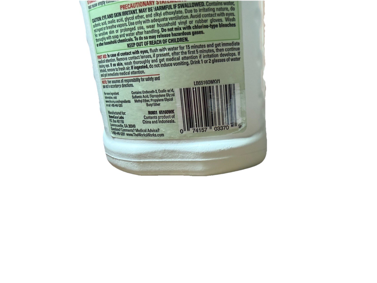 The Works, Tub & Shower Cleaner 16 fl oz Hard Water Rust New Old Stock See Image