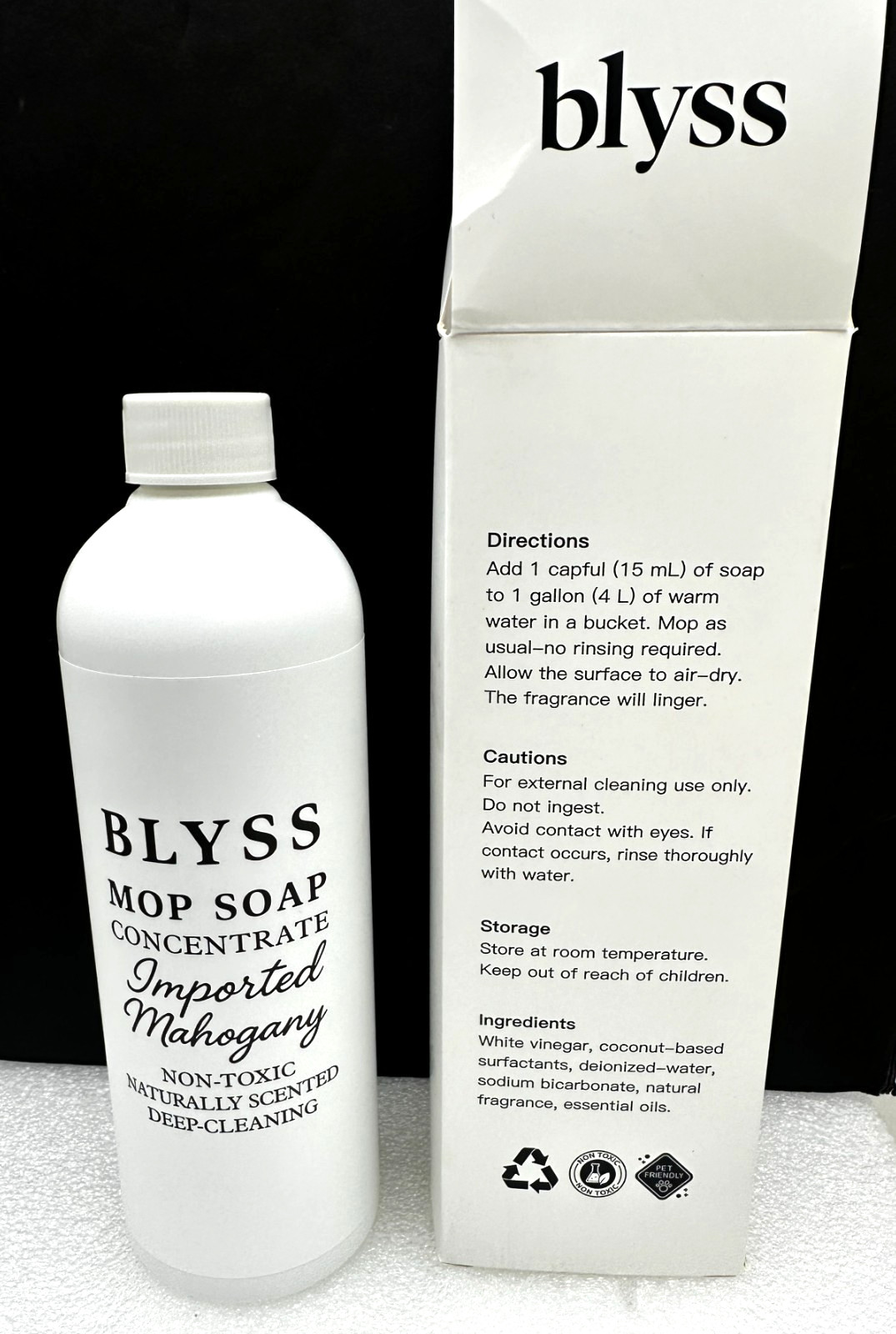 Blyss Mop Soap Non Toxic Cleaning Concentrate Imported Mahogany 16.9fl oz, 9/28