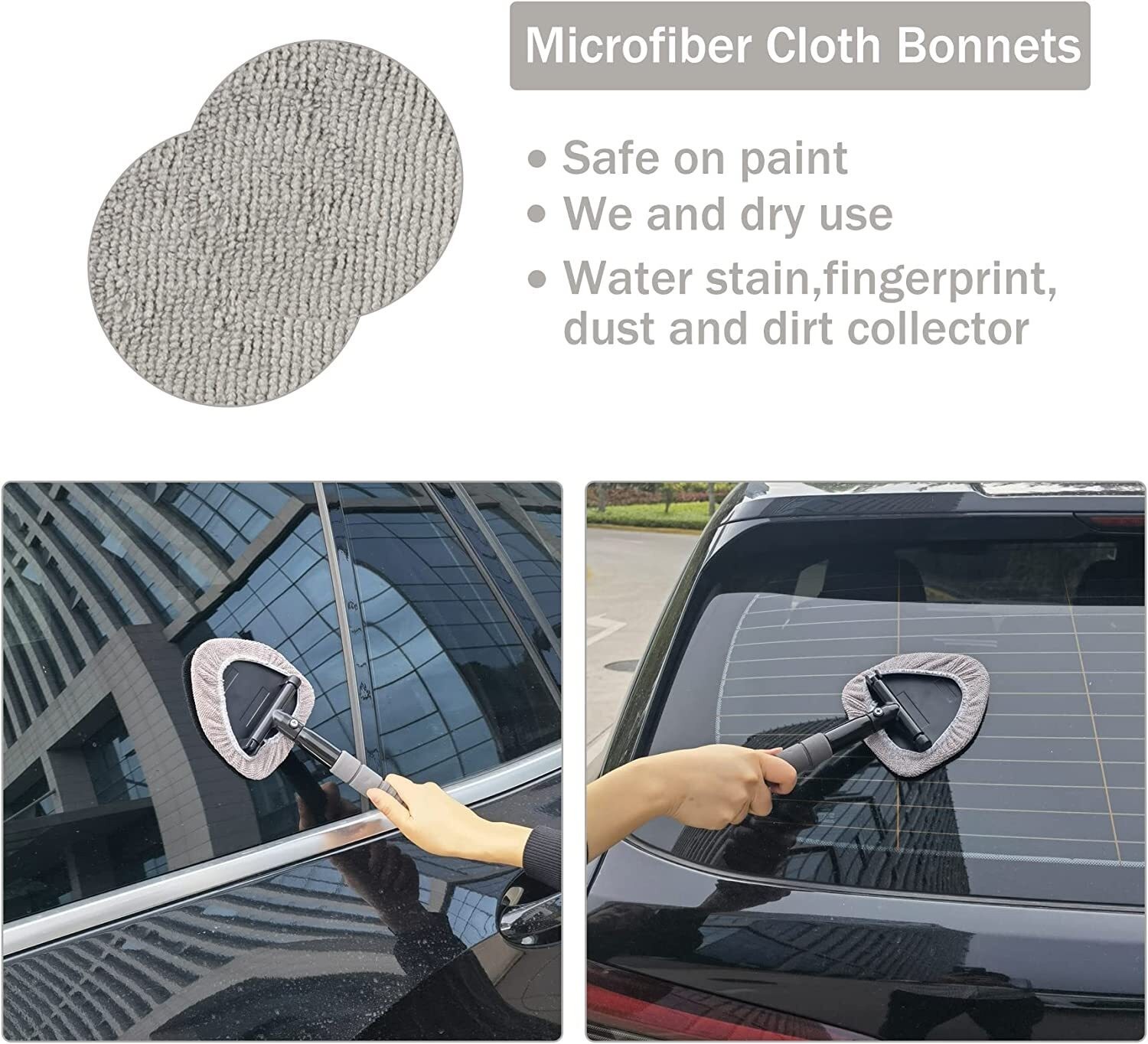 Extendable Car Window Glass Wiper Cleaner Brush Windshield Cleaning Tool Kit