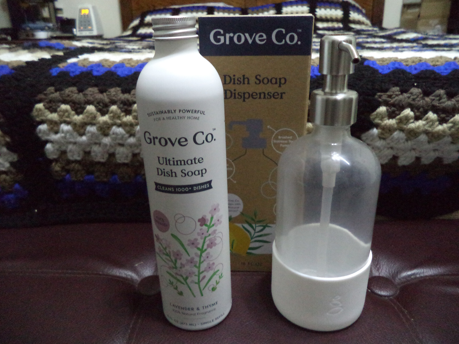 BUNDLE LOT GROVE LAVENDER THYME ULTIMATE DISH SOAP & GLASS PUMP DISPENSER COMBO